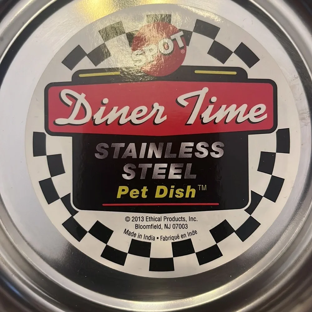 🐾NWT 3/ stainless steel no skid dog bowls 16 oz no tip bowls
